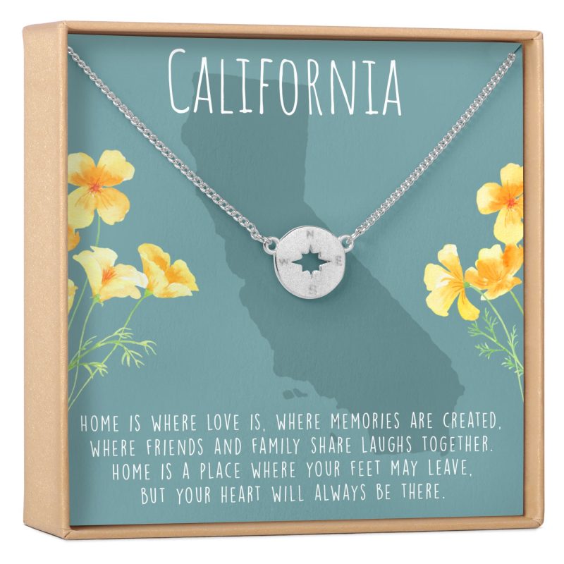 California Compass Pendant Necklace - Dear Ava