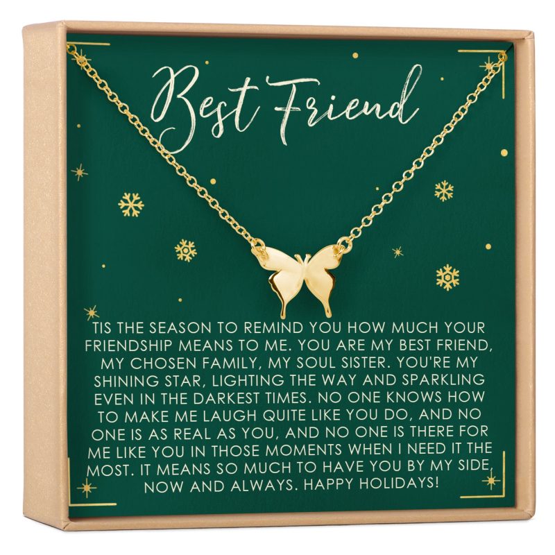 christmas gift for best friend butterfly pendant necklace 936060