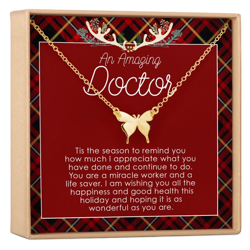 christmas gift for doctor butterfly pendant necklace 426562