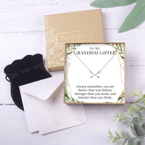 christmas gift for granddaughter double intersecting arrows necklace 577012