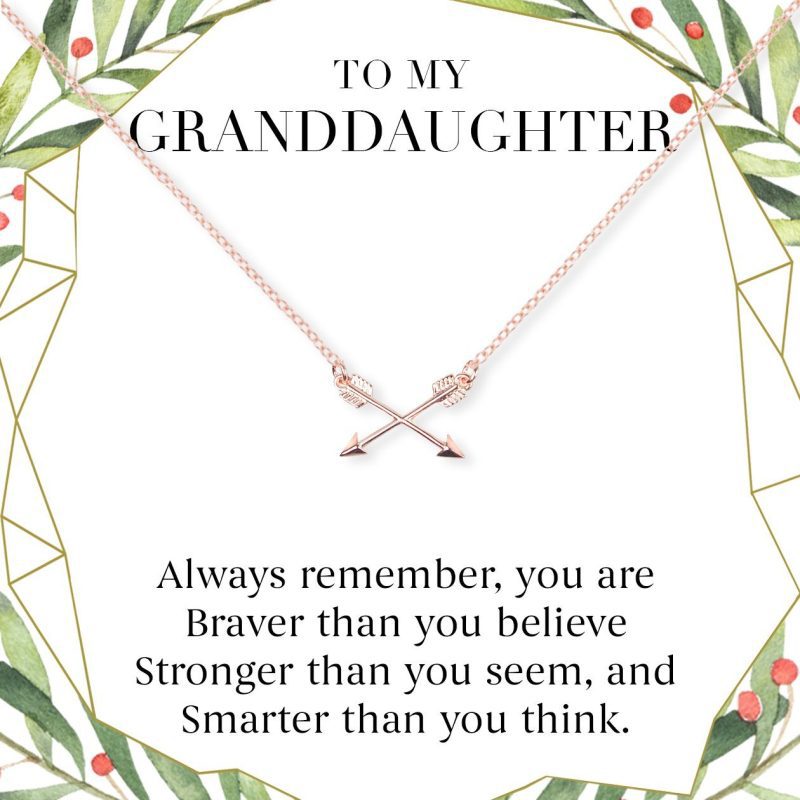 christmas gift for granddaughter double intersecting arrows necklace 878621