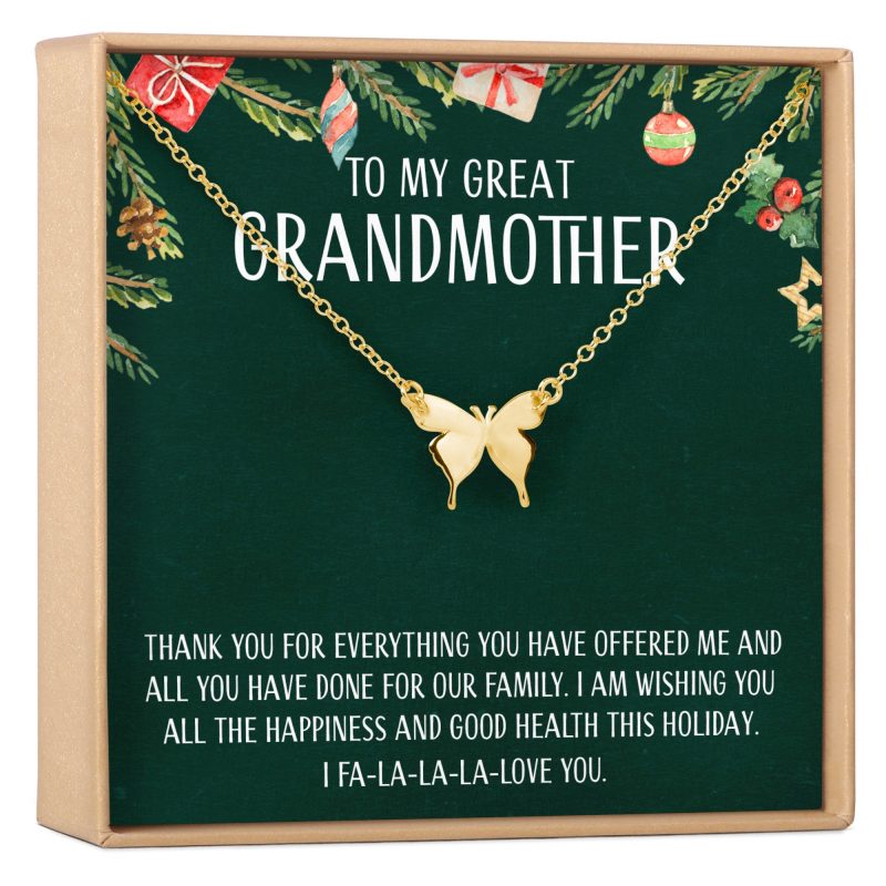 christmas gift for great grandma butterfly pendant necklace 606772