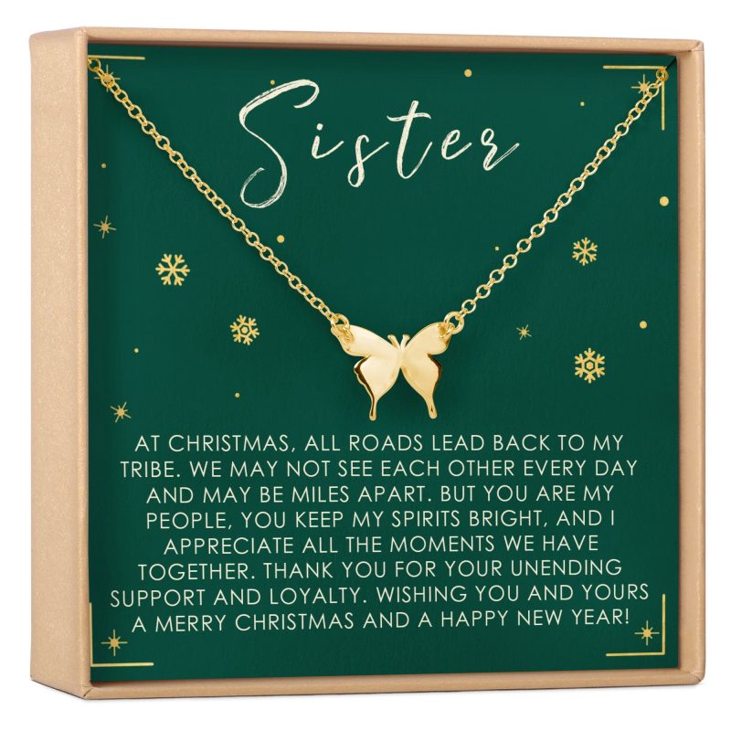 christmas gift for sister butterfly pendant necklace 847344