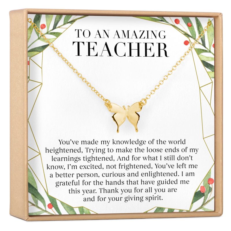 christmas gift for teacher butterfly pendant necklace 534925