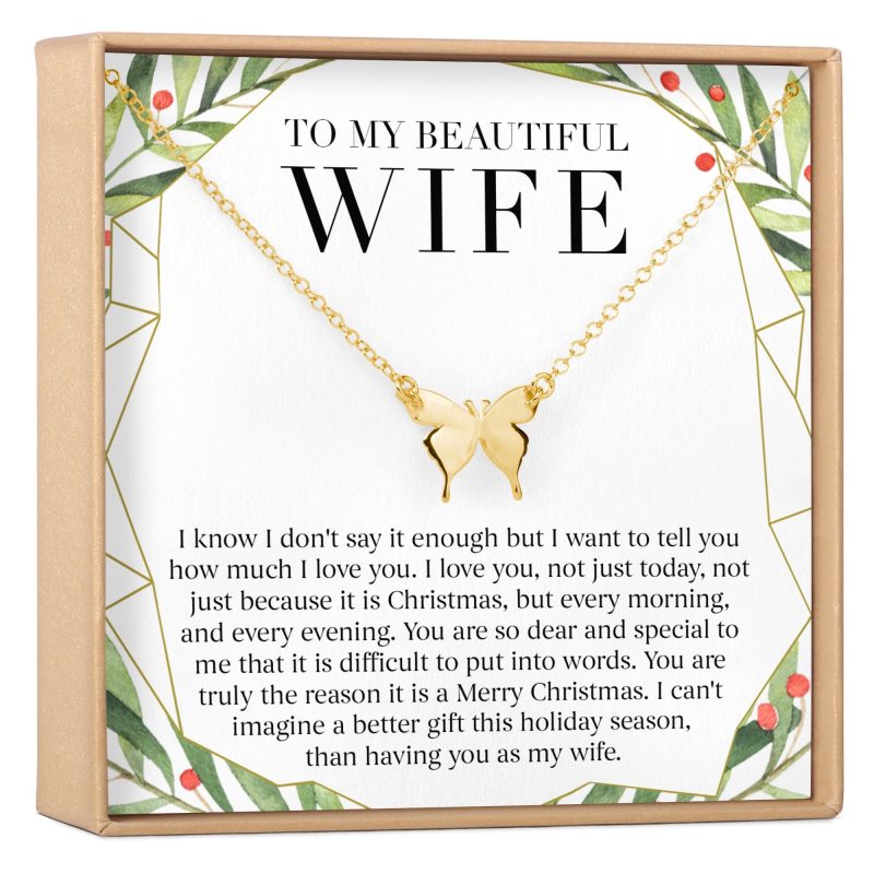 christmas gift for wife butterfly pendant necklace 241124