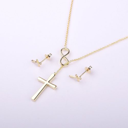 confirmation cross earring and necklace set jewelry set 155627