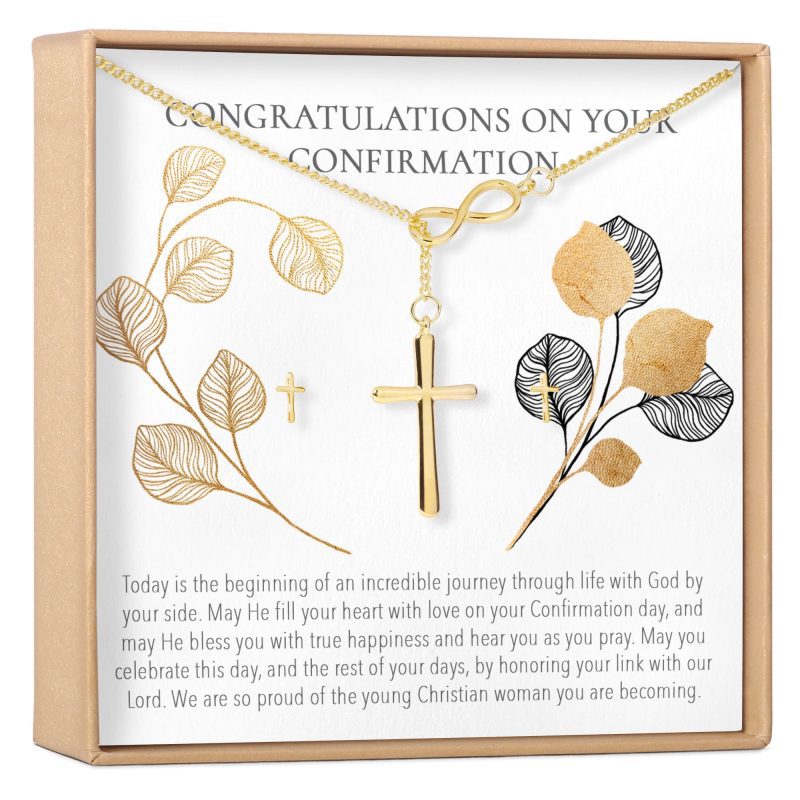 Confirmation Cross earring and Necklace Set Jewelry Set - Dear Ava