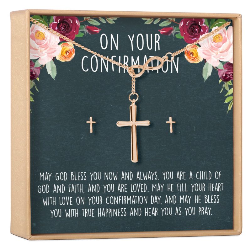 Confirmation Cross Earring and Necklace Set Jewelry Set - Dear Ava