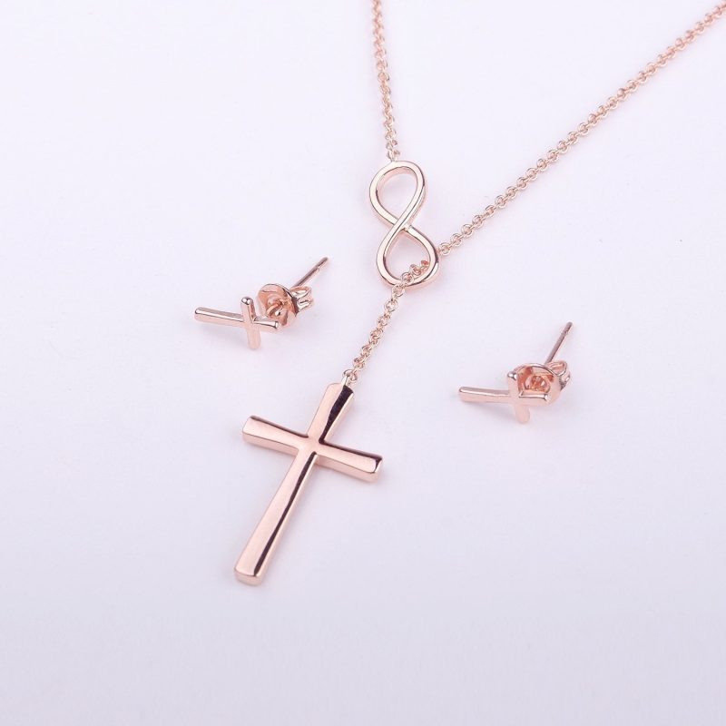 confirmation cross earring and necklace set jewelry set 702284