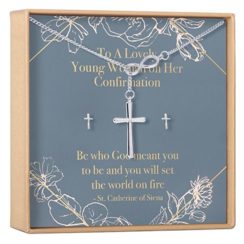 Confirmation Cross earring and Necklace Set Jewelry Set - Dear Ava