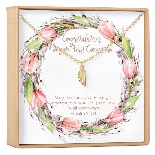 First Communion Wing Necklace - Dear Ava