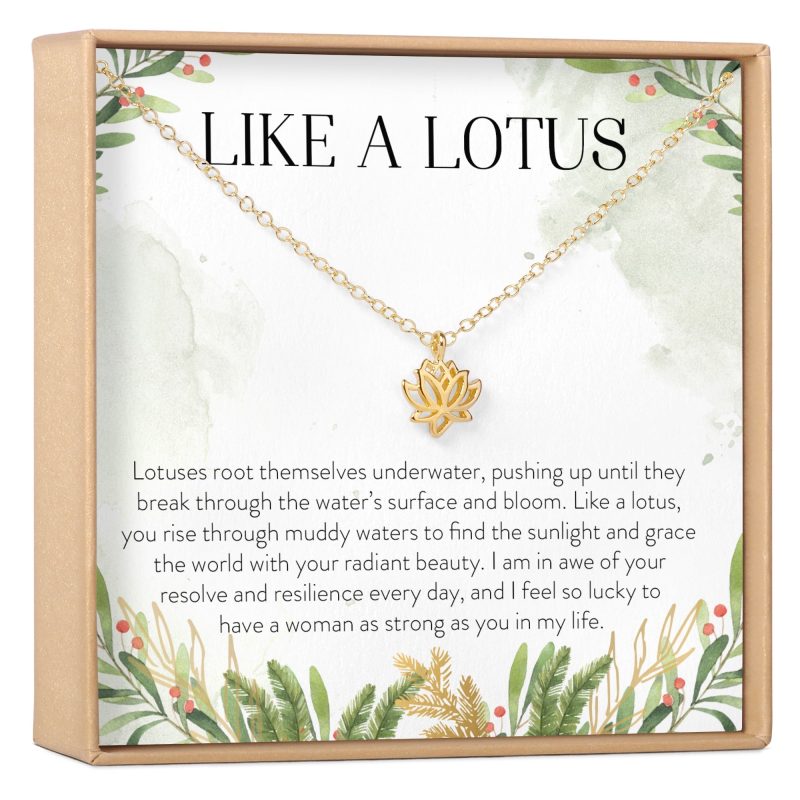 Gifts for Women with Cancer Lotus Necklace - Dear Ava