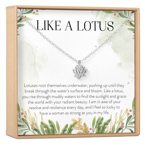 Gifts for Women with Cancer Lotus Necklace - Dear Ava