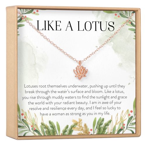 Gifts for Women with Cancer Lotus Necklace - Dear Ava