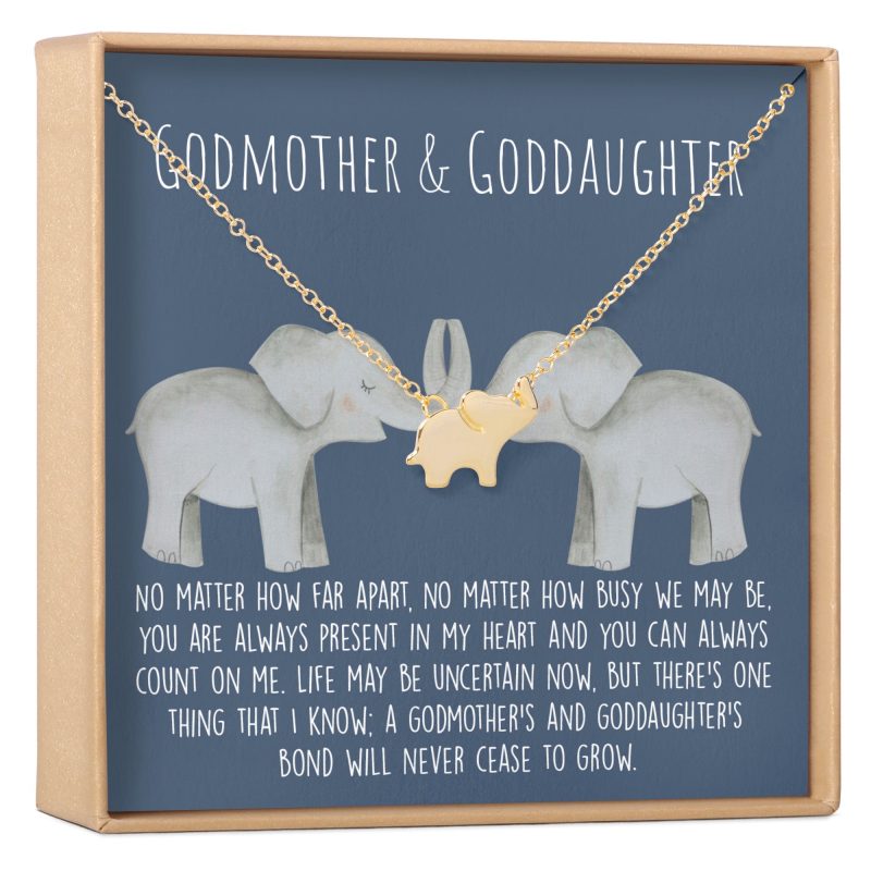 Godmother - Goddaughter Elephant Necklace - Dear Ava