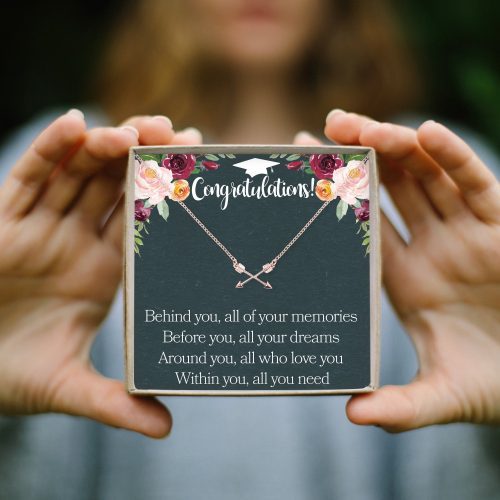 graduation double intersecting arrows necklace 120565