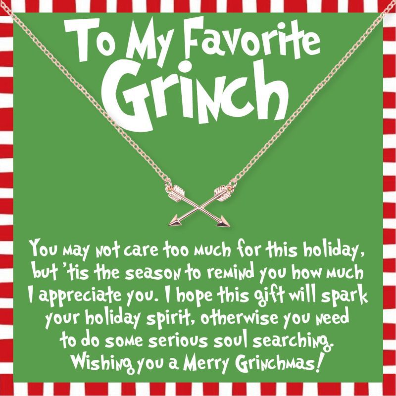 grinch christmas double intersecting arrows necklace 682051