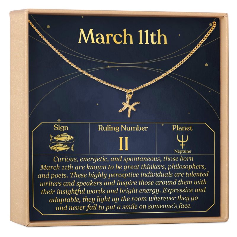 March 11th Pisces Necklace - Dear Ava