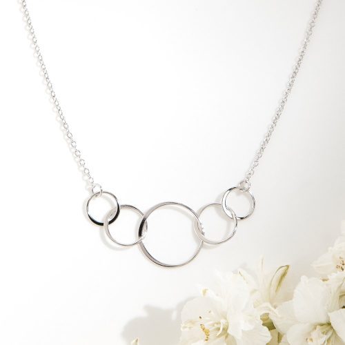 mother daughter five circles necklace 332212