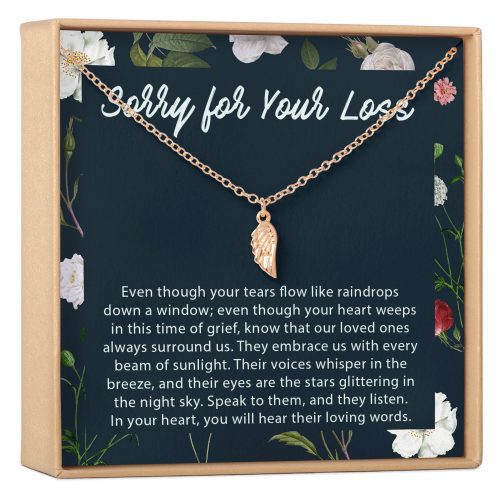 Sympathy Wing Pendant Necklace - Dear Ava