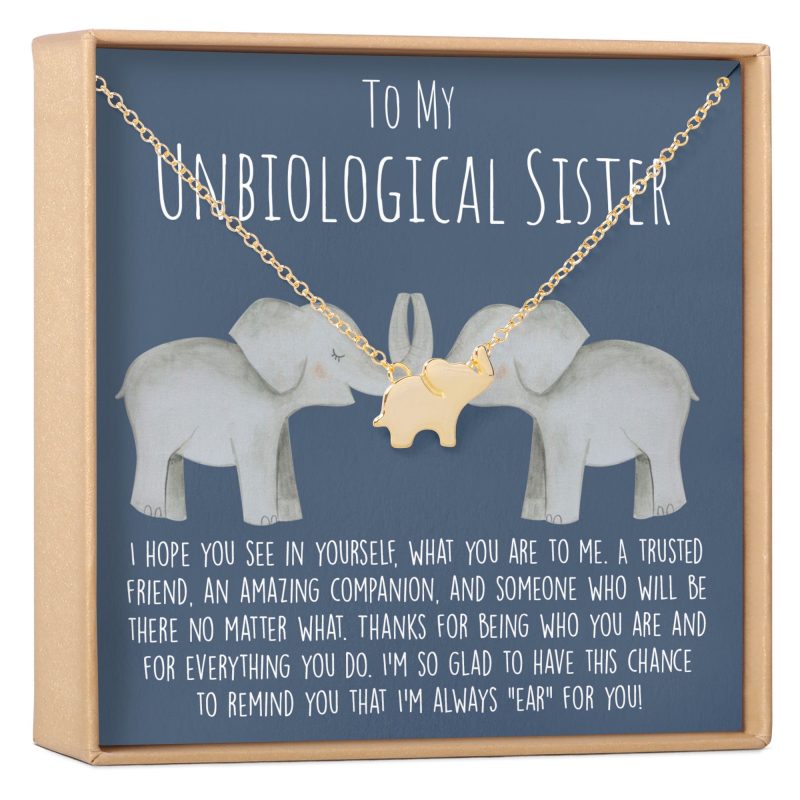 unbiological sisters elephant pendant necklace 867434