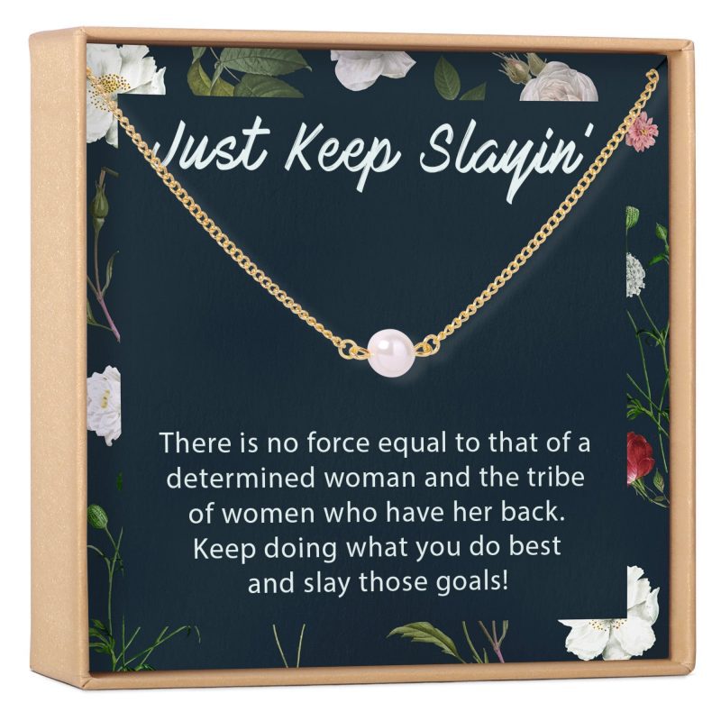 women empowerment keep slaying pearl necklace 573307